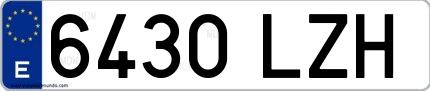 Ejemplo de matrícula española 6430 LZH