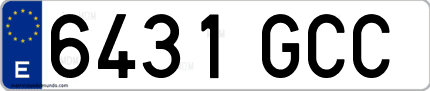 Ejemplo de matrícula de coche ordinaria 6431 GCC
