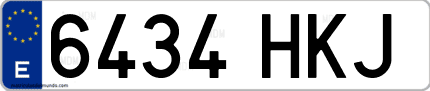 Ejemplo de matrícula de coche ordinaria 6434 HKJ