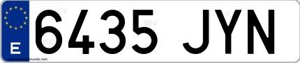 Ejemplo de matrícula española 6435 JYN