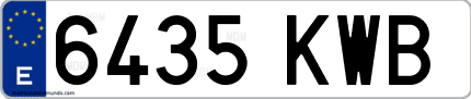 Ejemplo de matrícula de coche ordinaria 6435 KWB