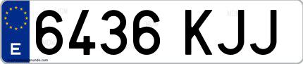Ejemplo de matrícula española 6436 KJJ