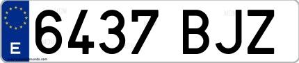 Ejemplo de matrícula española 6437 BJZ