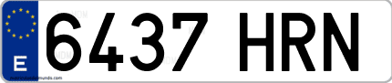Ejemplo de matrícula de coche ordinaria 6437 HRN