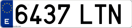 Ejemplo de matrícula de coche ordinaria 6437 LTN