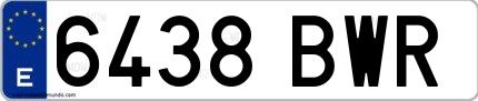 Ejemplo de matrícula española 6438 BWR