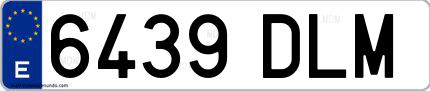 Ejemplo de matrícula española 6439 DLM