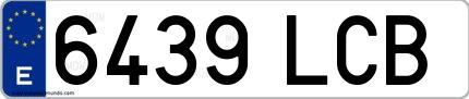 Ejemplo de matrícula española 6439 LCB