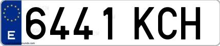 Ejemplo de matrícula española 6441 KCH