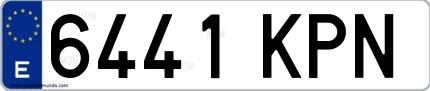 Ejemplo de matrícula española 6441 KPN