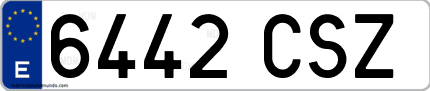 Ejemplo de matrícula de coche ordinaria 6442 CSZ
