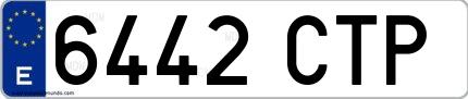 Ejemplo de matrícula española 6442 CTP