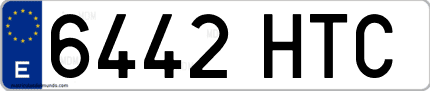 Ejemplo de matrícula de coche ordinaria 6442 HTC