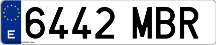 Ejemplo de matrícula de coche ordinaria 6442 MBR
