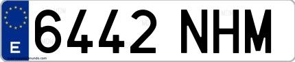 Ejemplo de matrícula española 6442 NHM