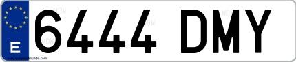 Ejemplo de matrícula española 6444 DMY