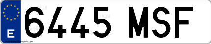 Ejemplo de matrícula de coche ordinaria 6445 MSF