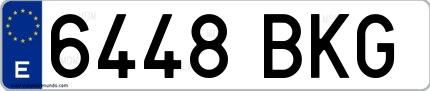 Ejemplo de matrícula española 6448 BKG