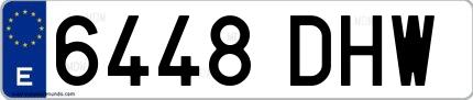 Ejemplo de matrícula española 6448 DHW