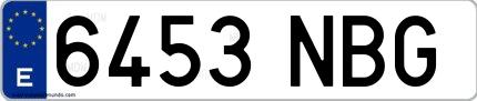 Ejemplo de matrícula española 6453 NBG