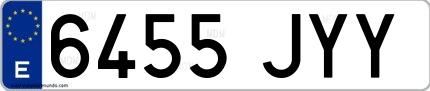 Ejemplo de matrícula española 6455 JYY
