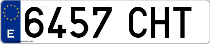 Ejemplo de matrícula de coche ordinaria 6457 CHT