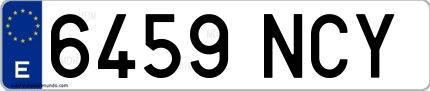 Ejemplo de matrícula española 6459 NCY