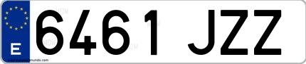 Ejemplo de matrícula española 6461 JZZ