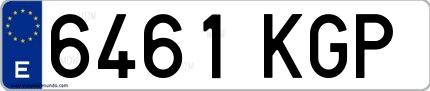 Ejemplo de matrícula española 6461 KGP