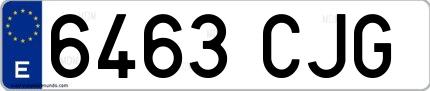Ejemplo de matrícula española 6463 CJG