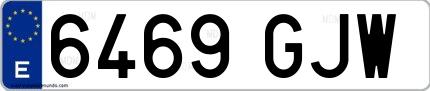 Ejemplo de matrícula española 6469 GJW