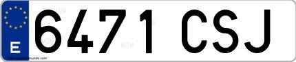 Ejemplo de matrícula española 6471 CSJ