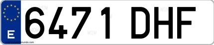 Ejemplo de matrícula española 6471 DHF