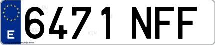 Ejemplo de matrícula española 6471 NFF