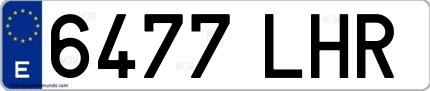 Ejemplo de matrícula española 6477 LHR