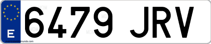 Ejemplo de matrícula de coche ordinaria 6479 JRV
