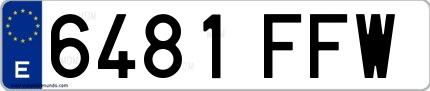 Ejemplo de matrícula española 6481 FFW