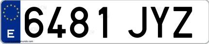 Ejemplo de matrícula española 6481 JYZ