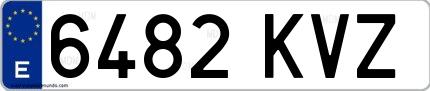 Ejemplo de matrícula española 6482 KVZ