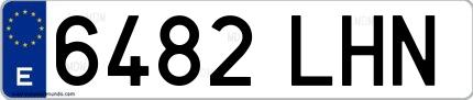 Ejemplo de matrícula española 6482 LHN