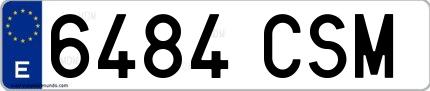 Ejemplo de matrícula española 6484 CSM