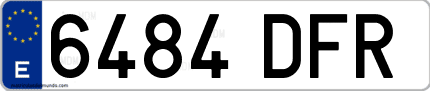Ejemplo de matrícula de coche ordinaria 6484 DFR