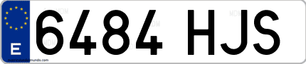 Ejemplo de matrícula de coche ordinaria 6484 HJS