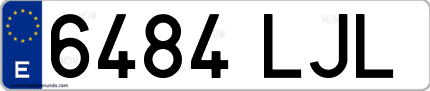 Ejemplo de matrícula de coche ordinaria 6484 LJL