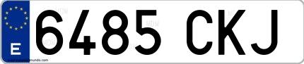 Ejemplo de matrícula española 6485 CKJ