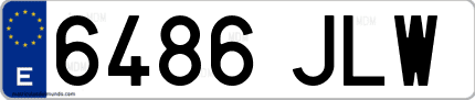 Ejemplo de matrícula de coche ordinaria 6486 JLW