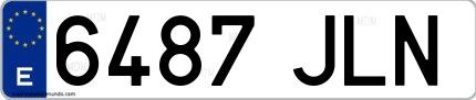 Ejemplo de matrícula española 6487 JLN
