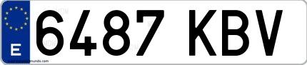 Ejemplo de matrícula española 6487 KBV