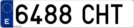 Ejemplo de matrícula española 6488 CHT