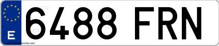 Ejemplo de matrícula española 6488 FRN
